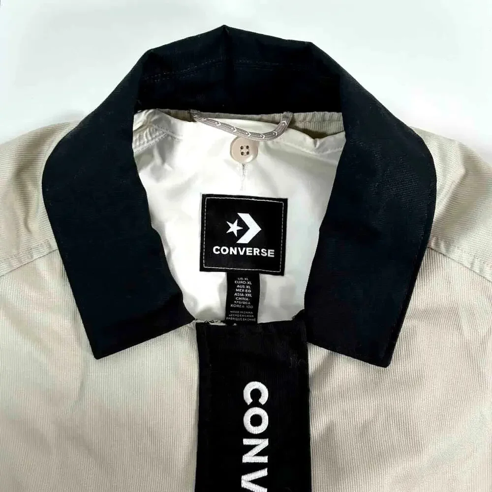 Converse Women's Tan with Black Trim 3-in-1 Adjustable Trench Coat - Size XL